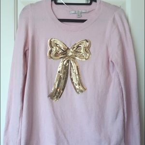Pink long sleeve bow sweater